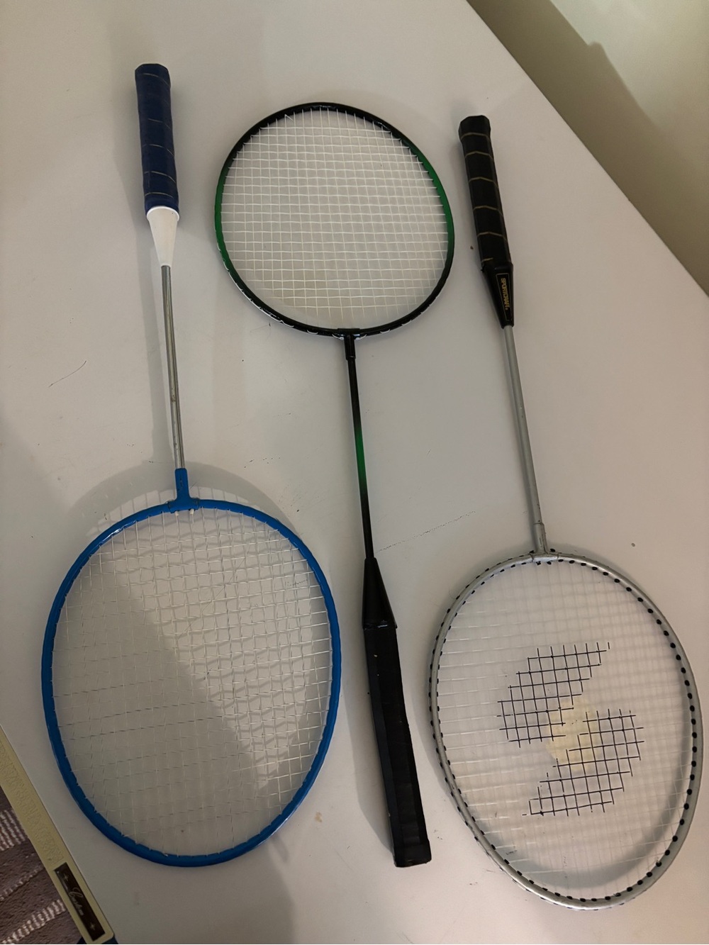 3 Badminton Racket - Black/Green and Blue and Silver